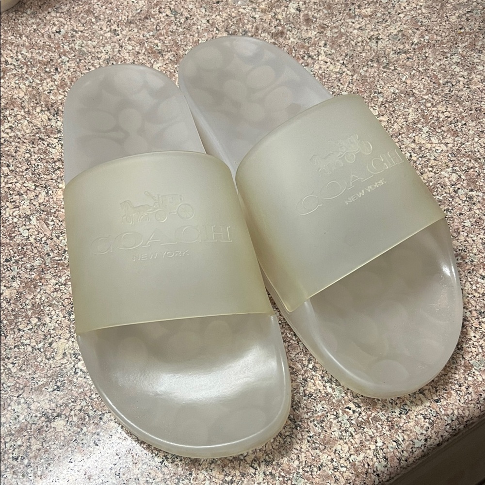 🔥Coach Translucent Champagne Slide Sandals RARE 100% auth - Picture 2 of 5